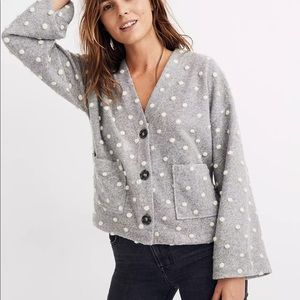 Madewell: Texture & Thread Grey Dot Cardigan, XS
